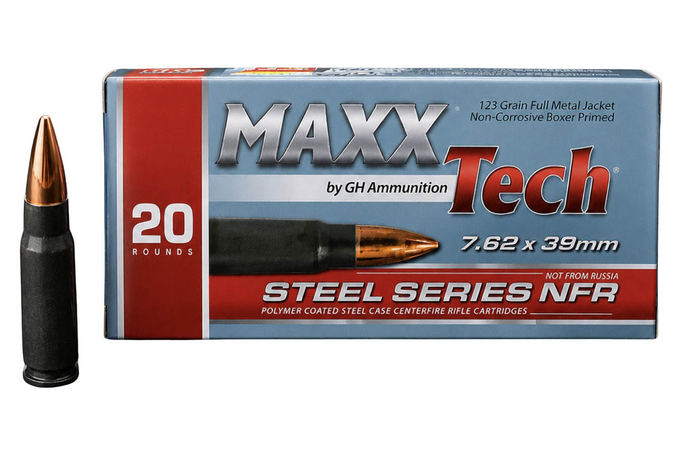 MAXX TECH 7.62x39mm 123gr FMJ Steel Series NFR 20/Box